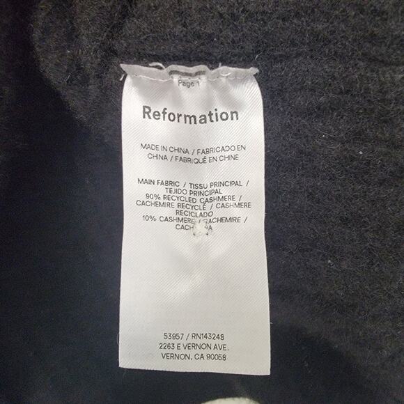 Reformation Sz XL Crop Cardigan Cable Knit Button Front Cashmere Cozy Academia - Picture 16 of 16